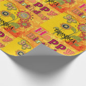 Groovyおばあちゃん1970の誕生日ヴィベカスタム ラッピングペーパー (角)