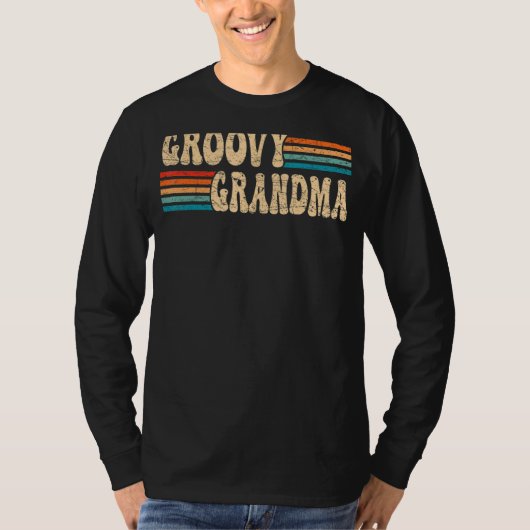 Groovyおばあちゃん70s美学ノスタルジア1970sレター Tシャツ (正面)