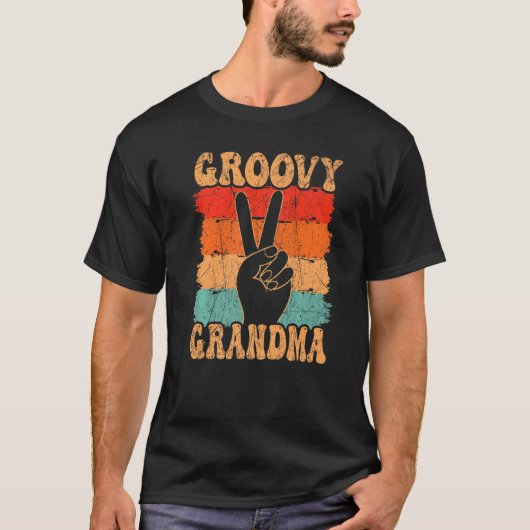 Groovyおばあちゃん70s美学ノスタルジア1970sレター Tシャツ (正面)