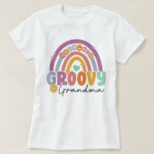 GroovyおばあちゃんTシャツ、おばあちゃん虹Tシャツ Tシャツ (デザイン正面)