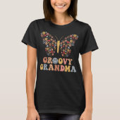 GroovyおばあちゃんTシャツ、Groovy蝶 Tシャツ (正面)
