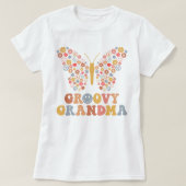 GroovyおばあちゃんTシャツ、Groovy蝶Tシャツ Tシャツ (デザイン正面)