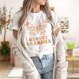 GroovyおばあちゃんTシャツ、Groovy蝶Tシャツ Tシャツ