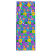 Groovyおもしろいピックルポップ・アートのボールパーソナライズされたアート ワインギフトバッグ (裏面)