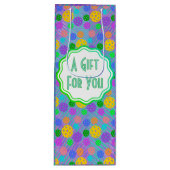 Groovyおもしろいピックルポップ・アートのボールパーソナライズされたアート ワインギフトバッグ (正面)