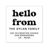 GroovyからHelloレトロファミリ名差出人住所 セルフインキングスタンプ (デザイン)