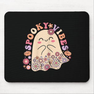 Groovyかわいいかわいい幽霊フローラ不気味Vibes Hippi マウスパッド