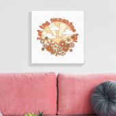 Groovyで太陽の光をデイジーヒッピー花 キャンバスプリント (インサイチュ (リビング))