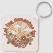 Groovyで太陽の光をデイジーヒッピー花 キーホルダー (裏面)