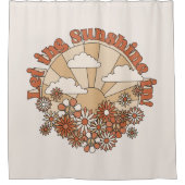 Groovyで太陽の光をデイジーヒッピー花 シャワーカーテン (正面)