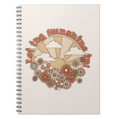 Groovyで太陽の光をデイジーヒッピー花 ノートブック (正面)