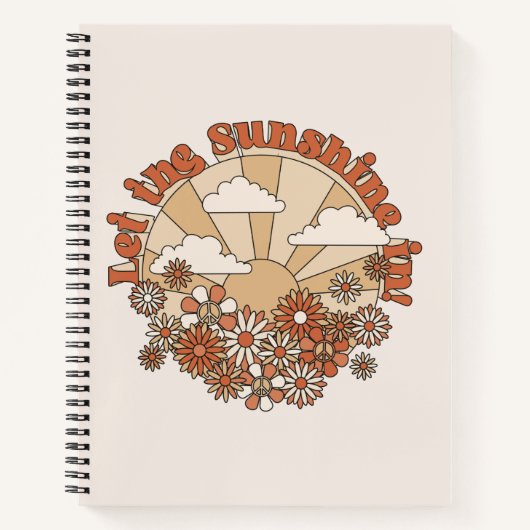 Groovyで太陽の光をデイジーヒッピー花 ノートブック (正面)