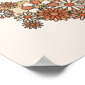 Groovyで太陽の光をデイジーヒッピー花 ポスター (角)