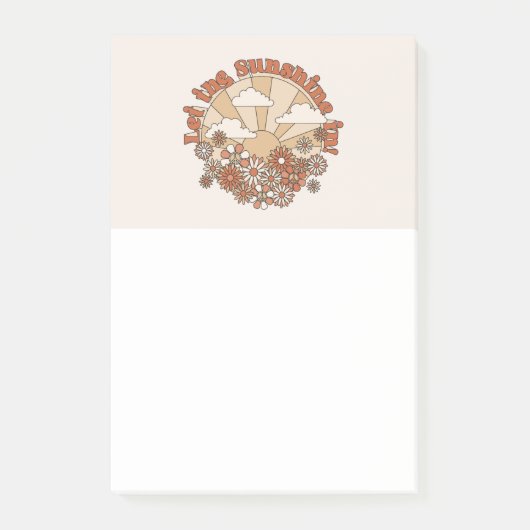 Groovyで太陽の光をデイジーヒッピー花 ポストイット (正面)