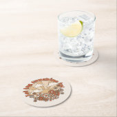 Groovyで太陽の光をデイジーヒッピー花 ラウンドペーパーコースター (インサイチュ)