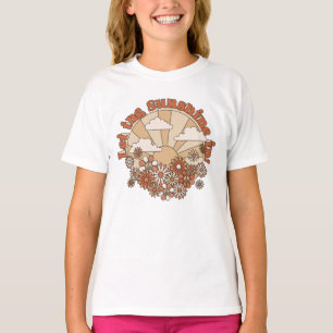 Groovyで太陽の光をデイジーヒッピー花 Tシャツ