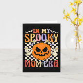 Groovyで私の母のエラ不気味ーレトロハロウィン幽霊 カード (黄色い花)