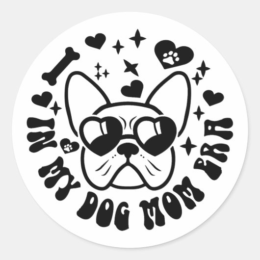 Groovyで私の犬の母の時代の子犬ママ生活ペット ラウンドシール (正面)