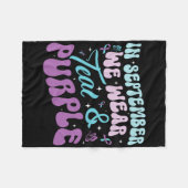 Groovyで9月We衣服ティール（緑がかった色）とパープルスーシッド フリースブランケット (正面(横))