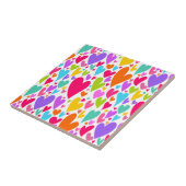 Groovyとロマンチックなカラフルハートバレンタイン タイル (側面)