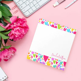 Groovyとロマンチックなカラフルハートバレンタイン ノートパッド