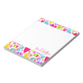 Groovyとロマンチックなカラフルハートバレンタイン ノートパッド (回転)