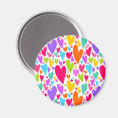 Groovyとロマンチックなカラフルハートバレンタイン マグネット (正面/裏面)