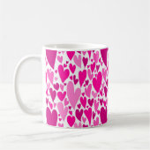 Groovyとロマンチックなピンクのハートバレンタインデー コーヒーマグカップ (左)