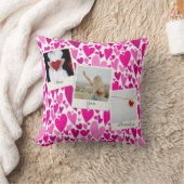 Groovyとロマンチックなピンクのハートバレンタインフォト クッション (ブランケット)