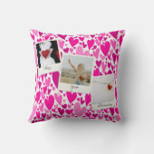 Groovyとロマンチックなピンクのハートバレンタインフォト クッション (裏面)