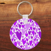 Groovyとロマンチックな紫のハートバレンタインデー キーホルダー (正面)