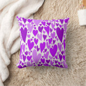 Groovyとロマンチックな紫のハートバレンタインデー クッション (ブランケット)