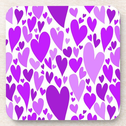 Groovyとロマンチックな紫のハートバレンタインデー コースター (正面)