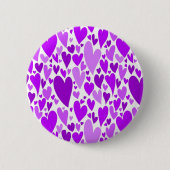 Groovyとロマンチックな紫のハートバレンタインデー 缶バッジ (正面)