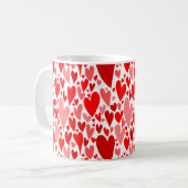Groovyとロマンチックな赤いハートバレンタインデー コーヒーマグカップ (正面左)