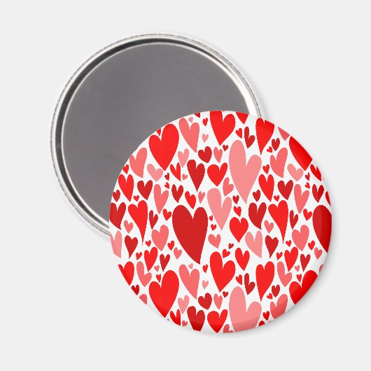 Groovyとロマンチックな赤いハートバレンタインデー マグネット (正面/裏面)