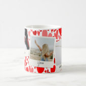 Groovyとロマンチックな赤いハートバレンタインフォト コーヒーマグカップ (中央)