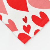 Groovyとロマンチックな赤いハートバレンタインフォト フリースブランケット (角)