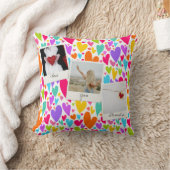 Groovyとロマンチックな鮮やかハートバレンタインの写真 クッション (ブランケット)