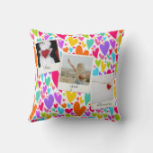 Groovyとロマンチックな鮮やかハートバレンタインの写真 クッション (裏面)