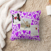 Groovyとロマンチック紫のハートバレンタインフォト クッション (ブランケット)