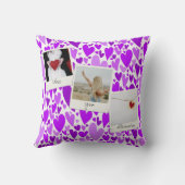 Groovyとロマンチック紫のハートバレンタインフォト クッション (裏面)