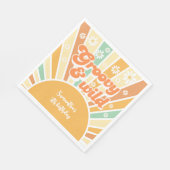 Groovyとワイルドレトロサン子供の誕生日 スタンダードランチョンナプキン (角)