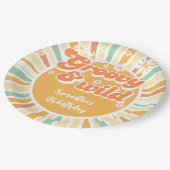 Groovyとワイルドレトロサン子供の誕生日 ペーパープレート (アングル)