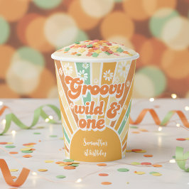 Groovyとワイルドレトロサン子供の誕生日 紙コップ