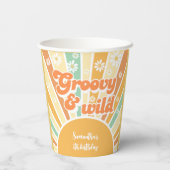 Groovyとワイルドレトロサン子供の誕生日 紙コップ (裏面)