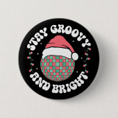 Groovyと明るいGroovyクリスマスホリデー 缶バッジ (正面)