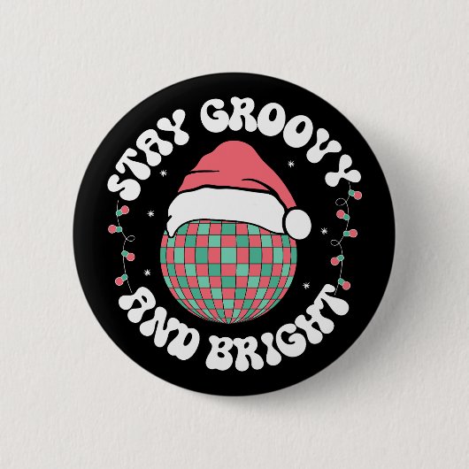 Groovyと明るいGroovyクリスマスホリデー 缶バッジ (正面)