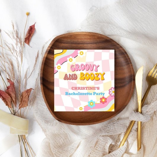GroovyとBoozyバチェロレッテDecor 70s スタンダードカクテルナプキン