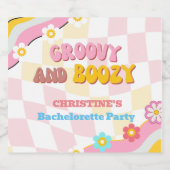 GroovyとBoozyバチェロレッテDecor 70s スパークリングワインラベル (シングルラベル)